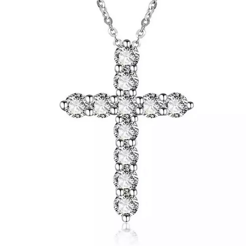 925 Sterling Silver Cross Pendant Necklace, image 3