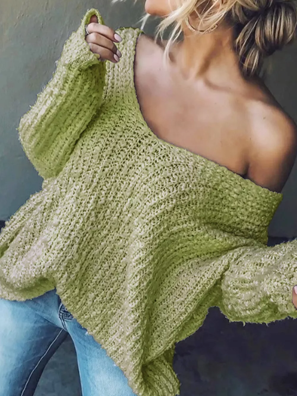 Loose Fit Long Sleeve Sweater, image 2