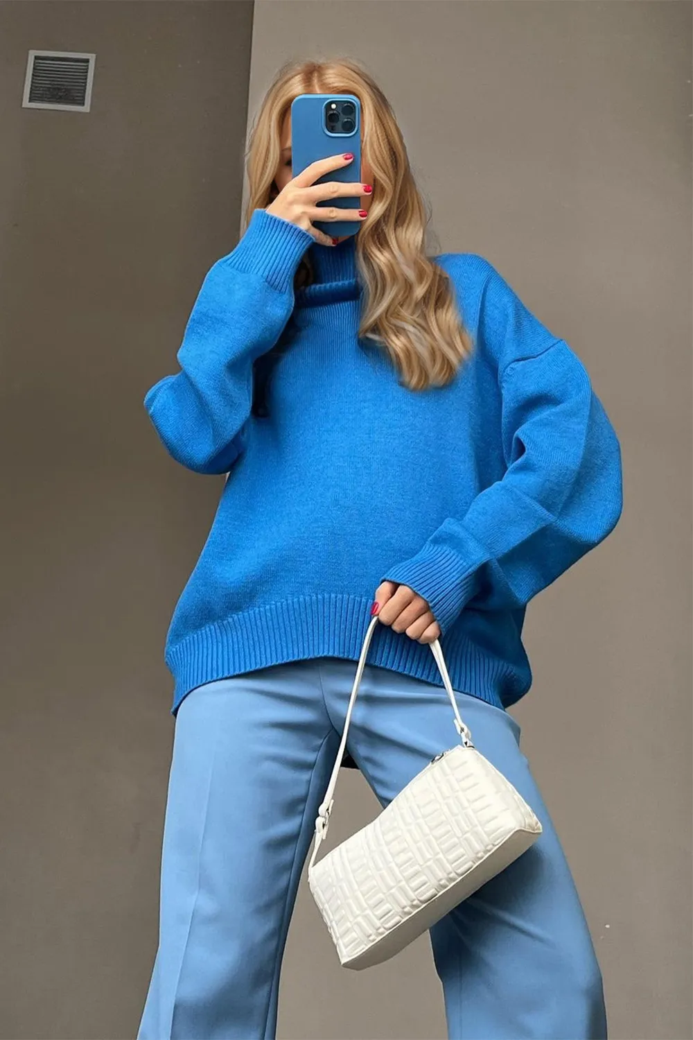 Turtleneck Dropped Shoulder Long Sleeve Sweater, image 17