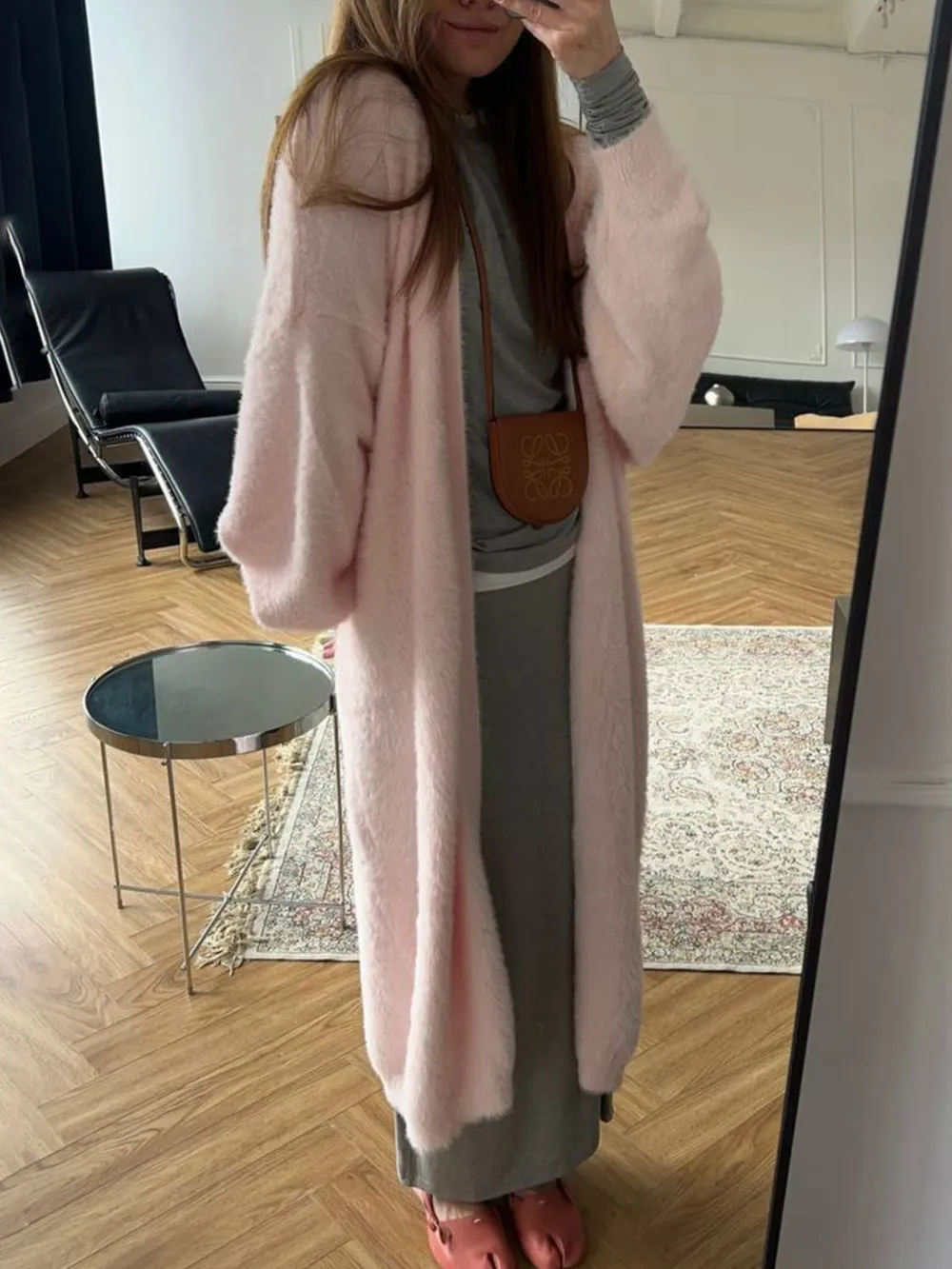 Fuzzy Open Front Solid Color Cardigan, image 19