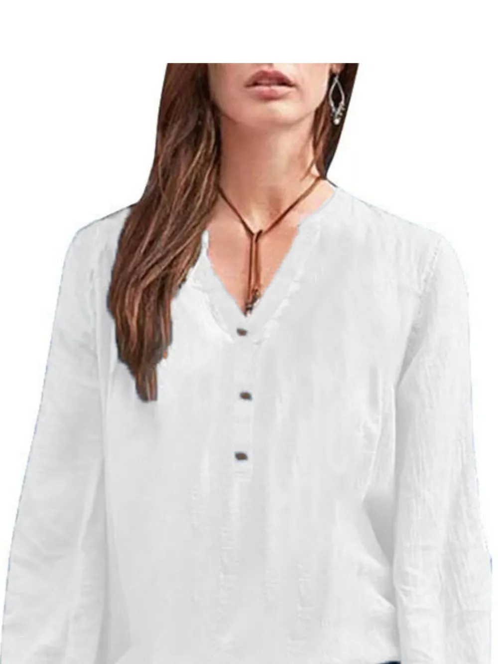 Full Size Notched Long Sleeve Blouse Plus Size, image 14
