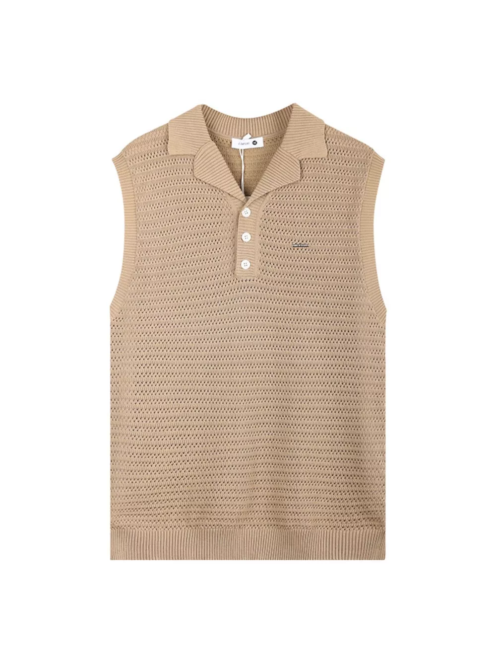 Men's Plus Size Breathable Knit Polo Collar Tank, image 9