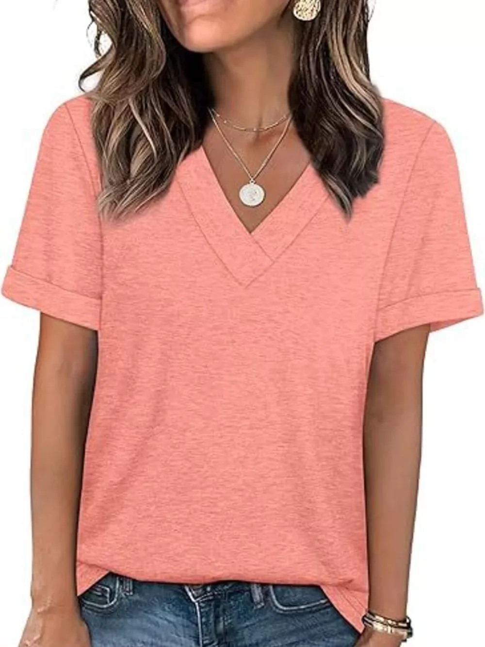 Casual V-Neck Short Sleeve T-Shirt, image 3