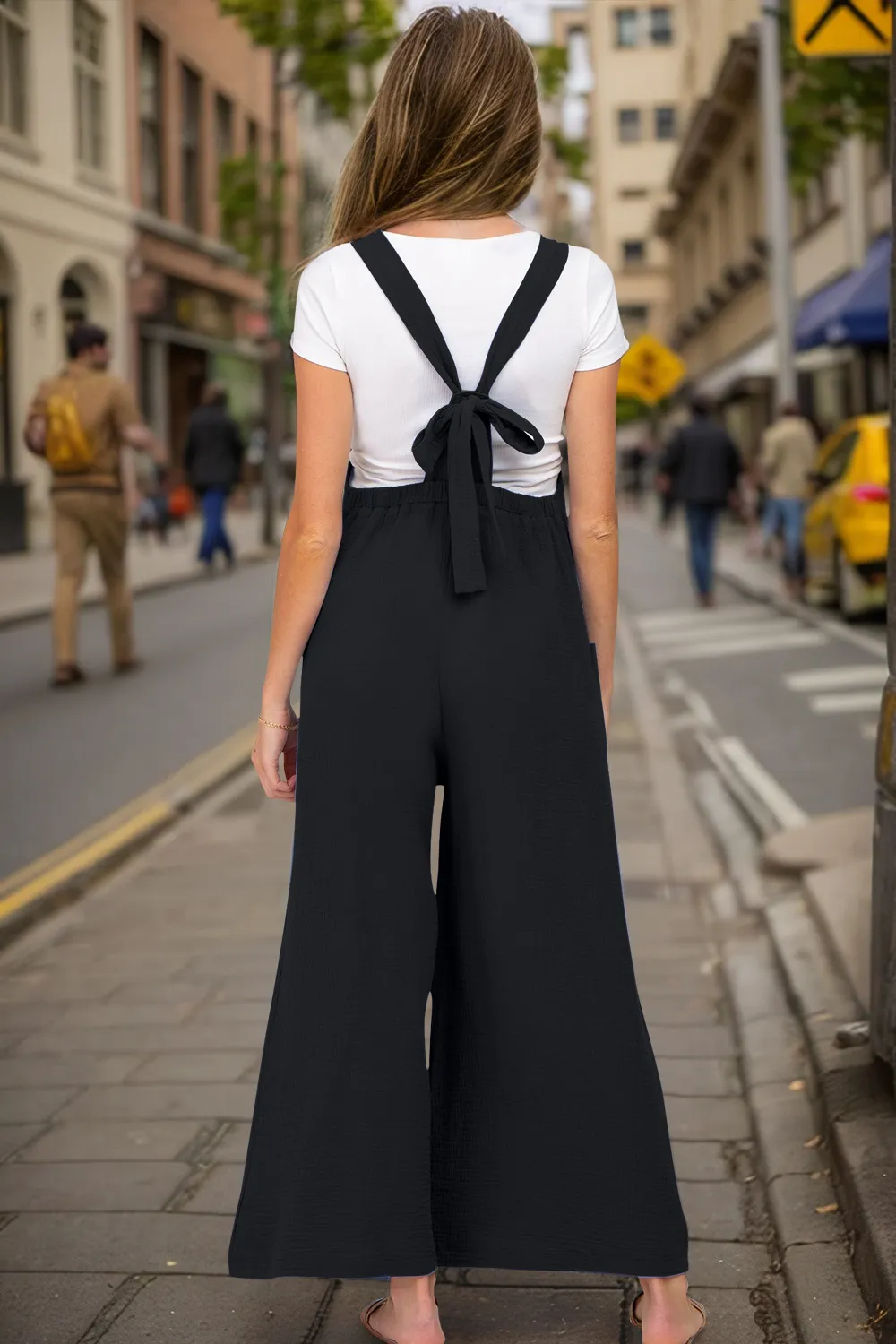 Full Size Wide Leg Overalls with Pockets, image 2