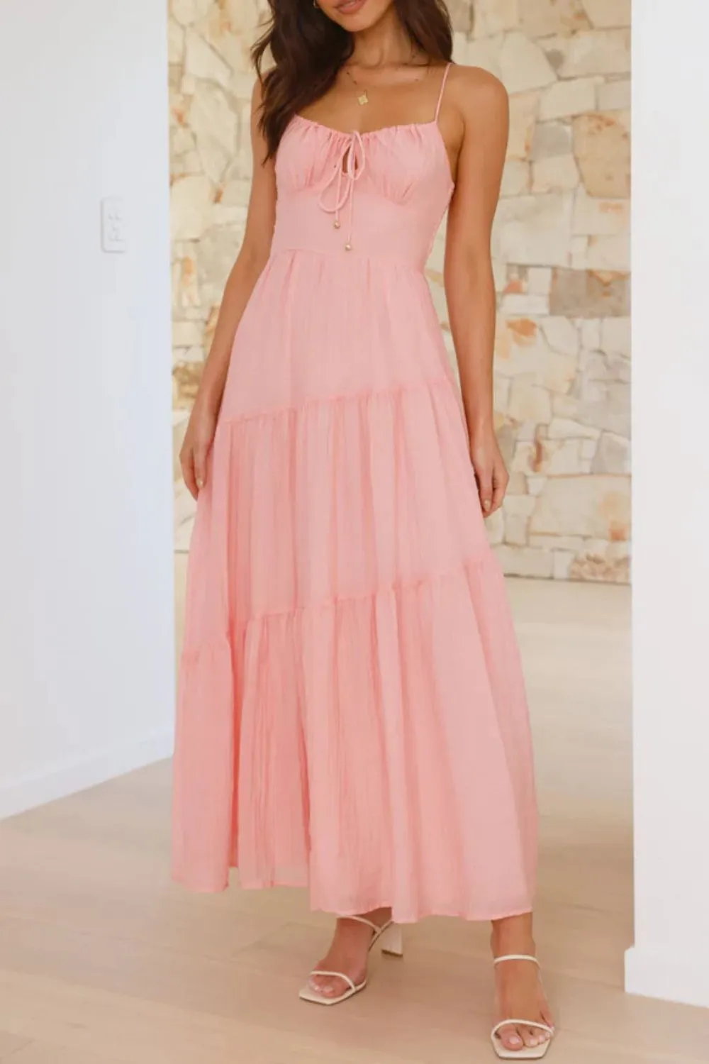 Ruched Smocked Back Cami Dress, image 4