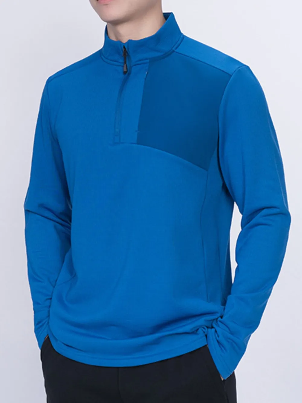 Men's Plus Size Quarter Zip Long Sleeve Top, image 6