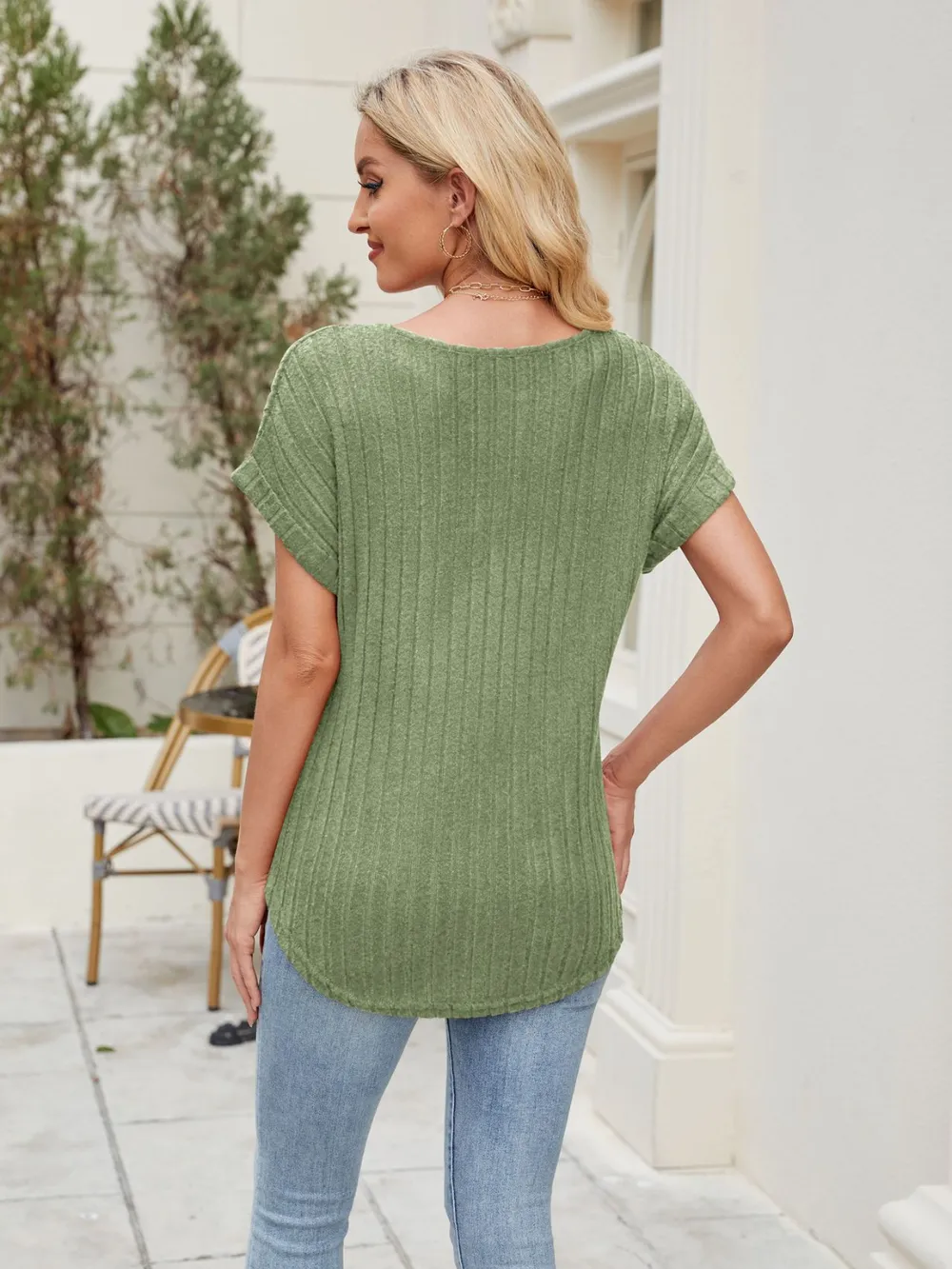 Round Neck Short Sleeve T-Shirt, image 3