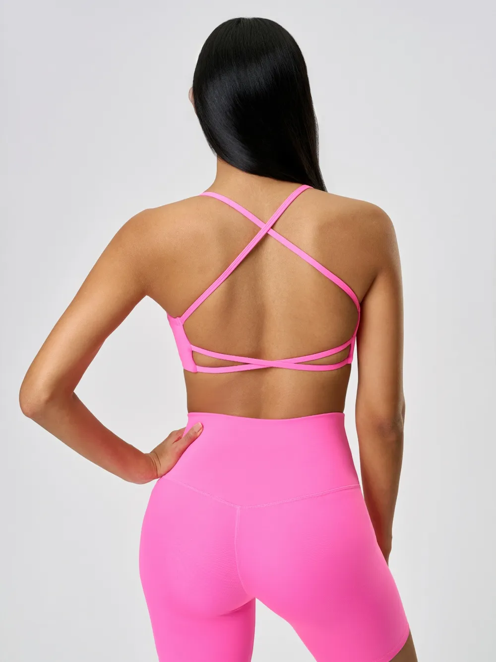 Crisscross Back Scoop Neck Active Cami with Detachable Chest Pads, image 3