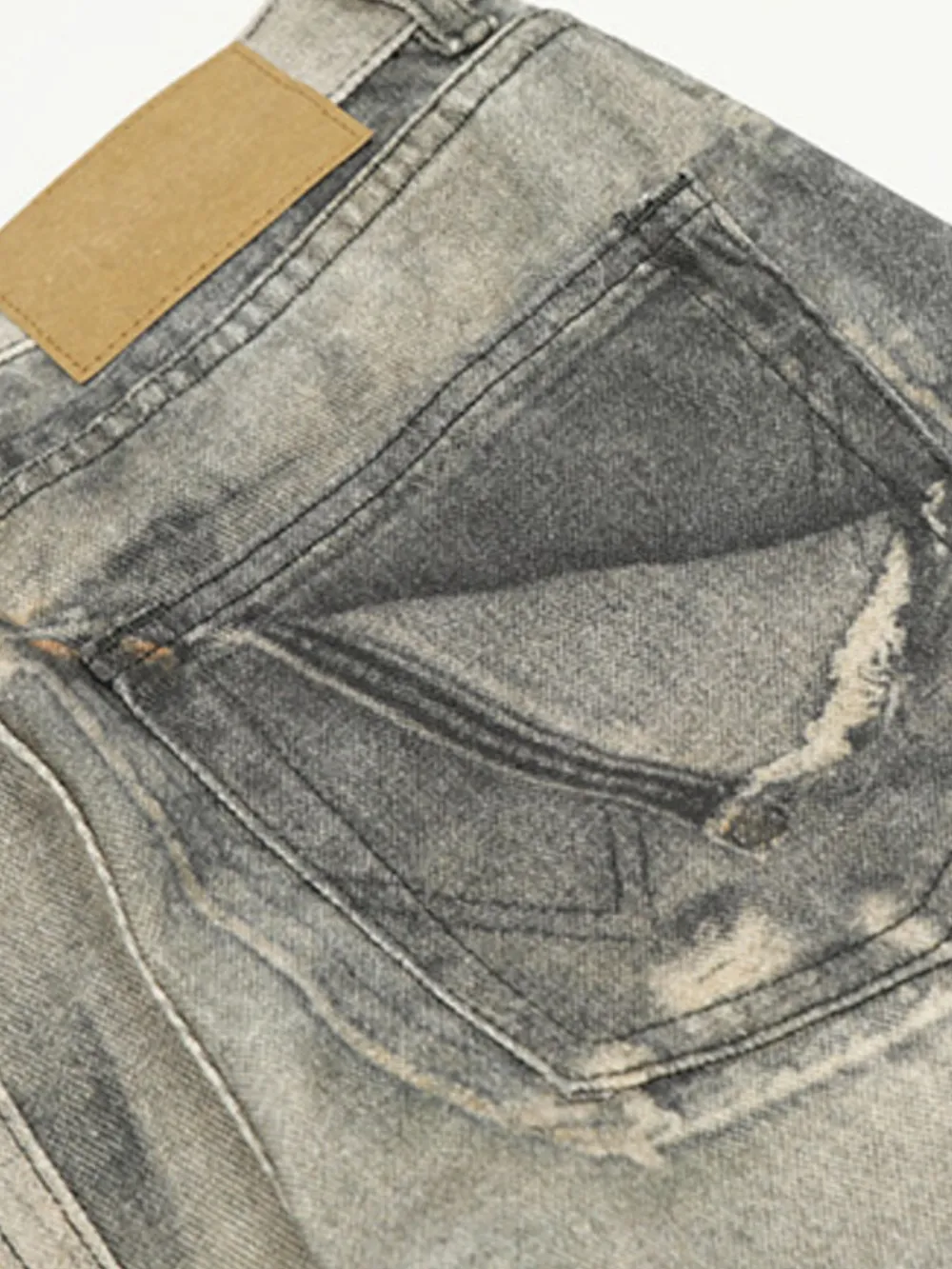 Men's Vintage Washed Wide-Leg Denim Jeans, image 6