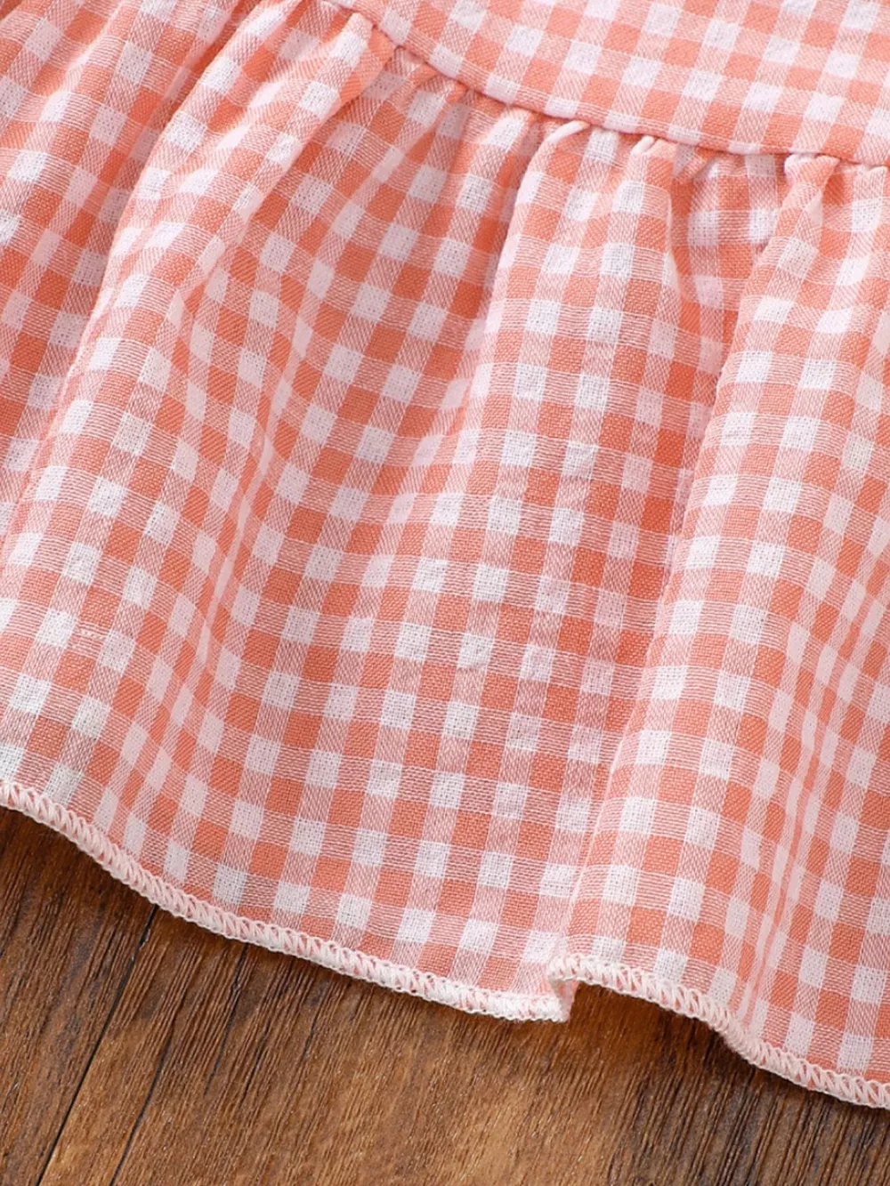 Children's Gingham Ruffle Trim Tank Top & Shorts Set, image 4