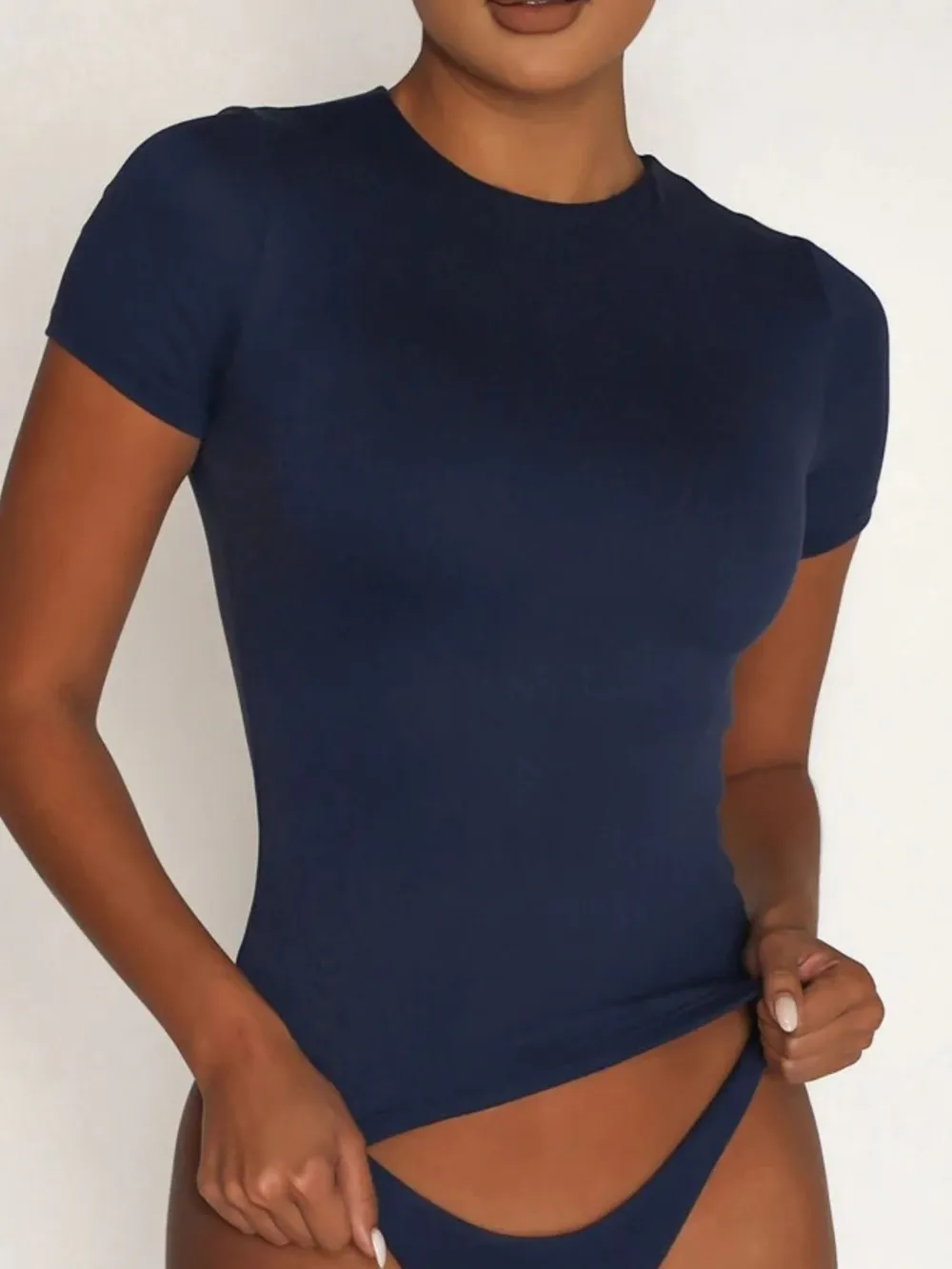 Round Neck Short Sleeve Swim Top, image 4