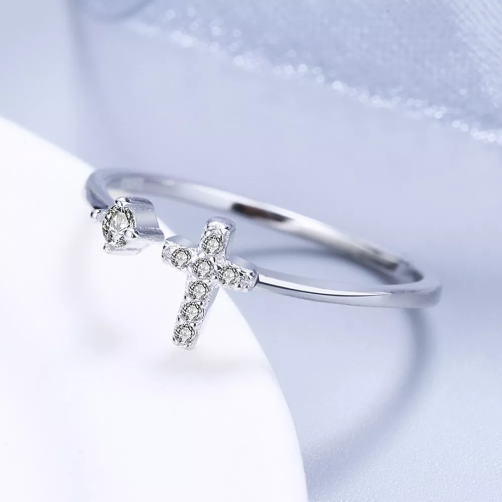 Adjustable Open Cross Ring, image 2
