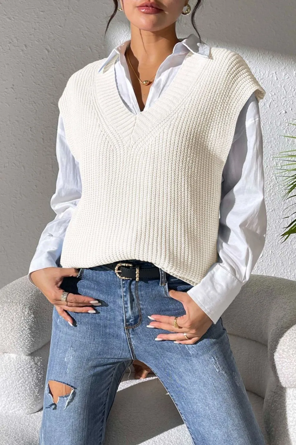 V-Neck Sweater Vest, image 23
