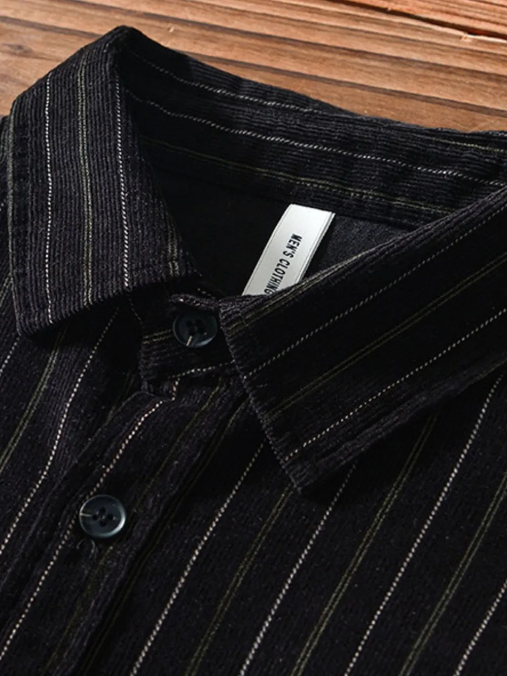 Men's Plus Size Striped Button Up Long Sleeve Shirt, image 9