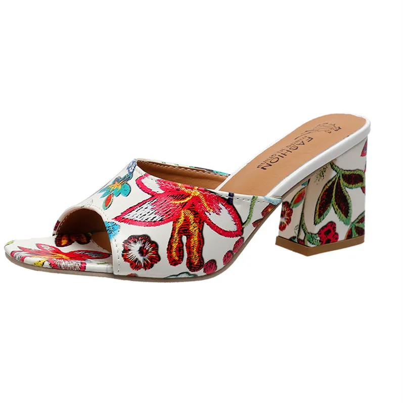 Printed Block Heels Sandals, image 5