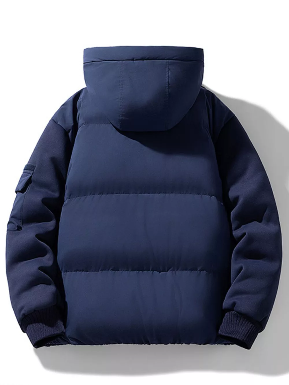 Men's Plus Size Warm Hooded Padded Puffer Jacket, image 3