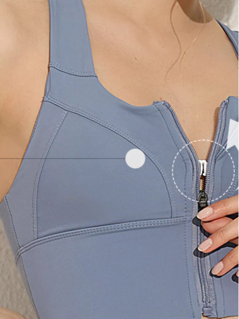 Full Size Front-Zip Active Tank Plus Size, image 3