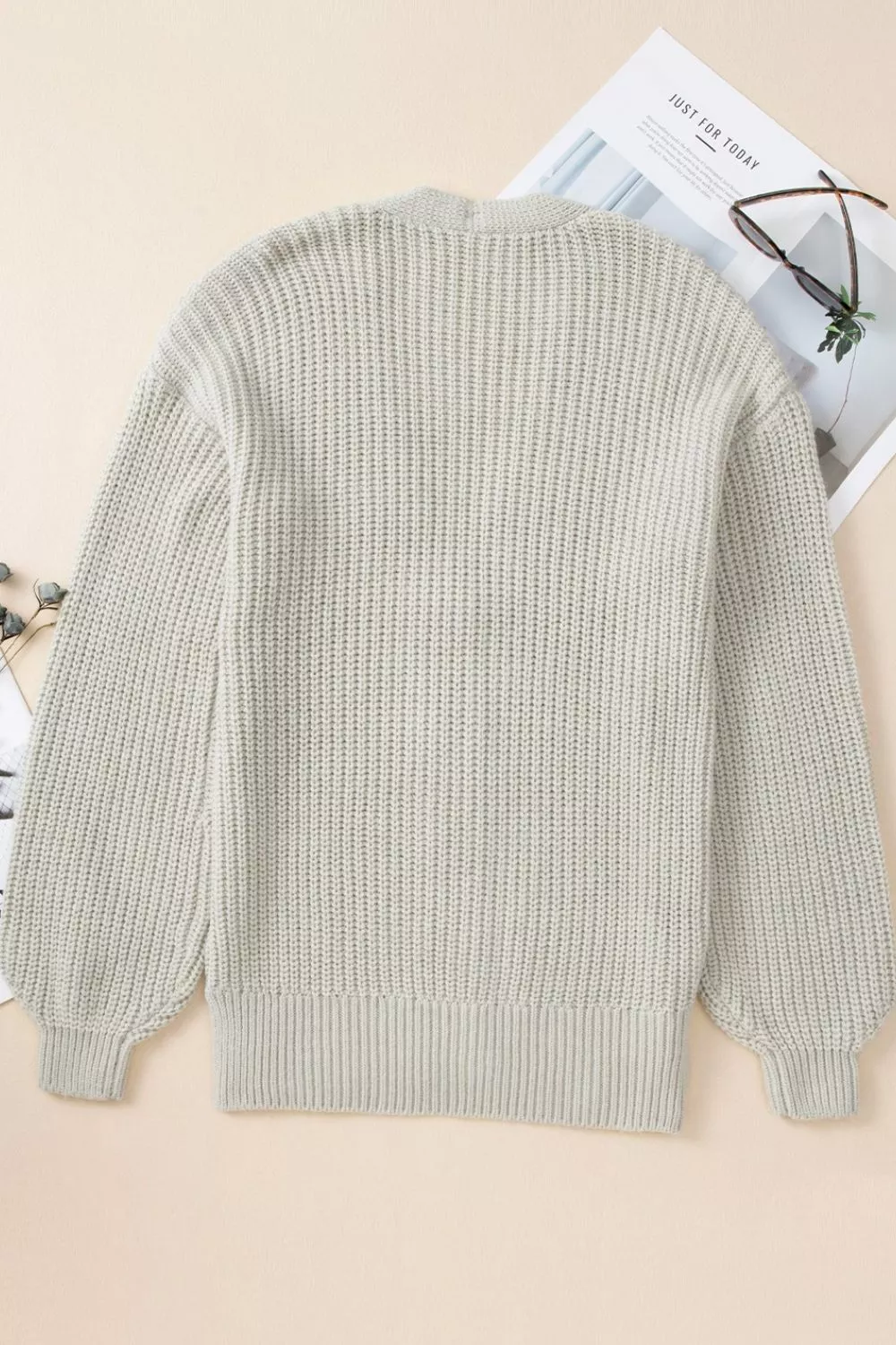 Chunky Knit Button-Down Cardigan, image 2