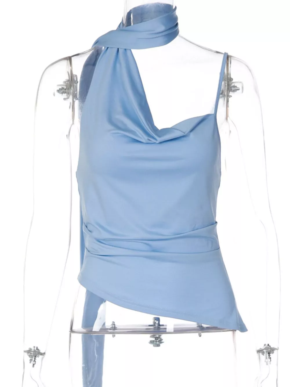 Asymmetrical Neckline Ruched Cami, image 6