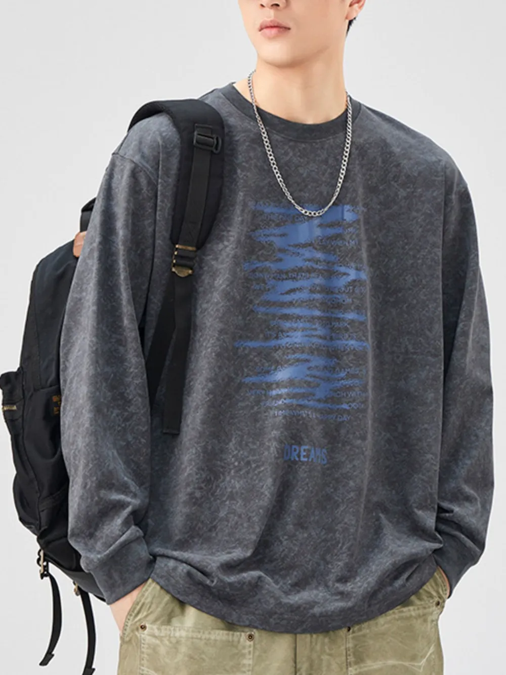 Men's Plus Size Graphic Round Neck Long Sleeve T-Shirt, image 9