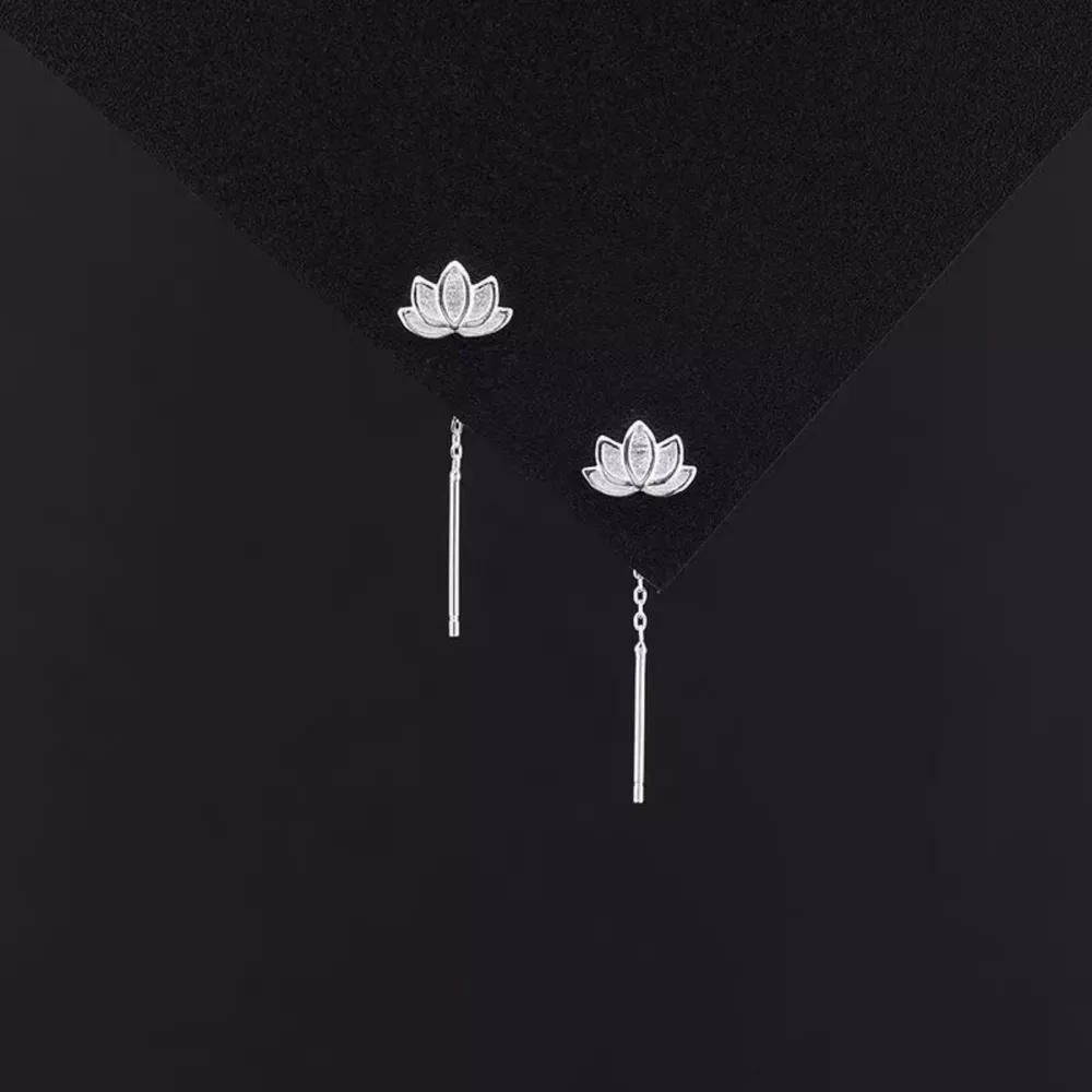 Lotus Drop Earrings, image 2