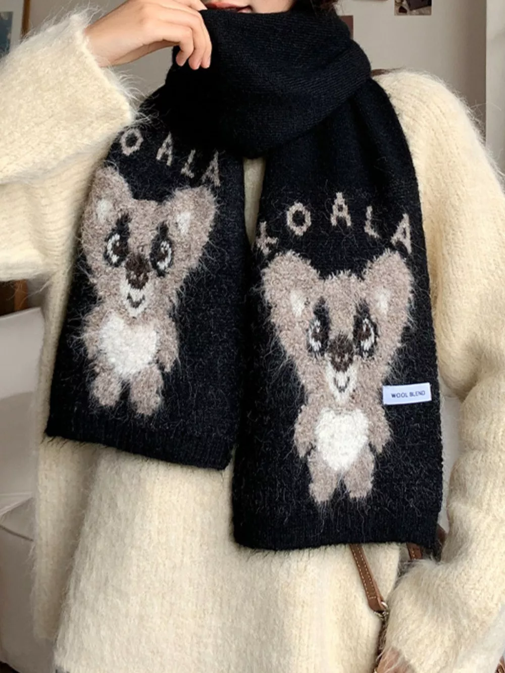 Koala Pattern Winter Scarf, image 3