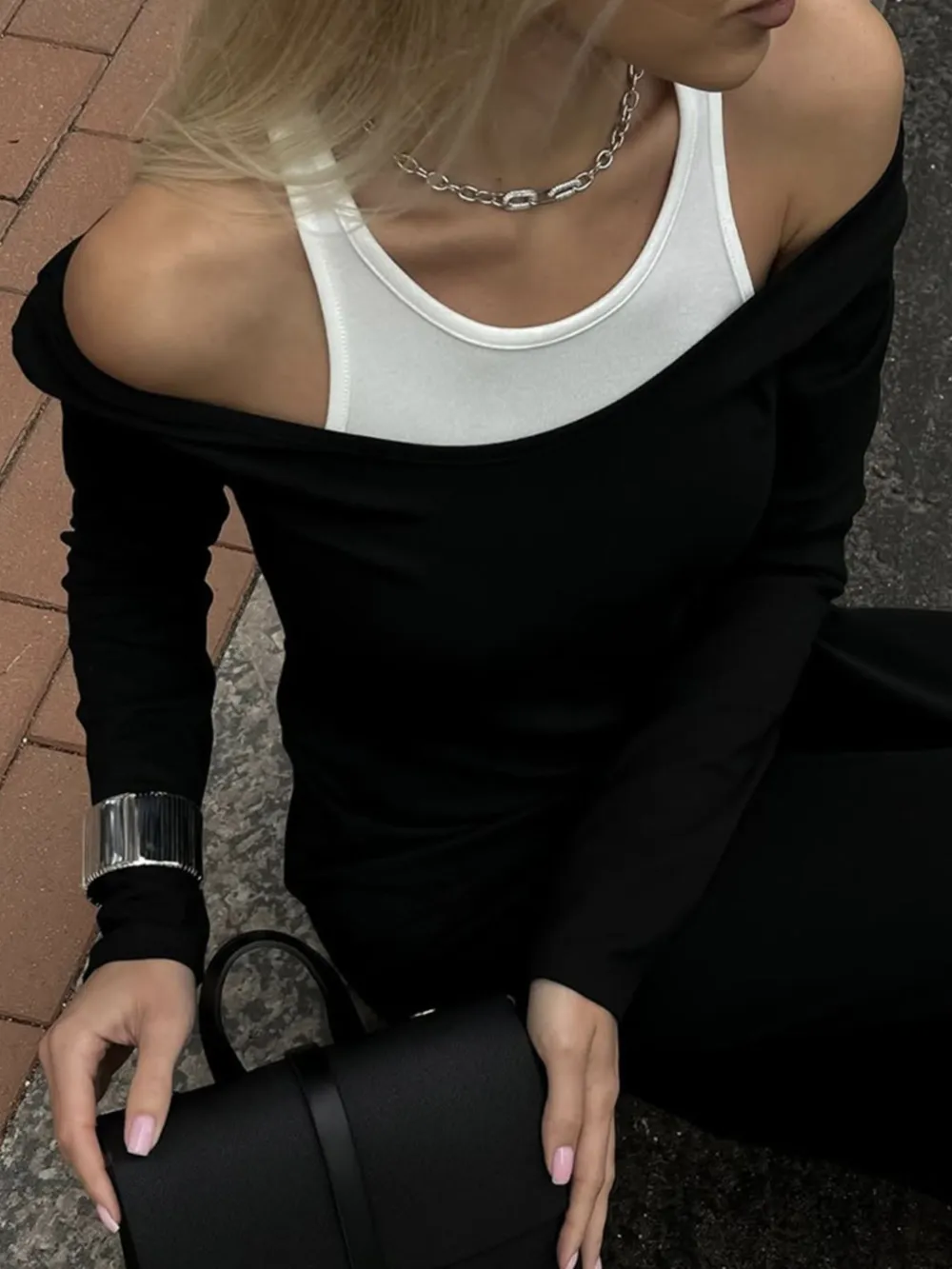 Contrast Long Sleeve Maxi Dress, image 6