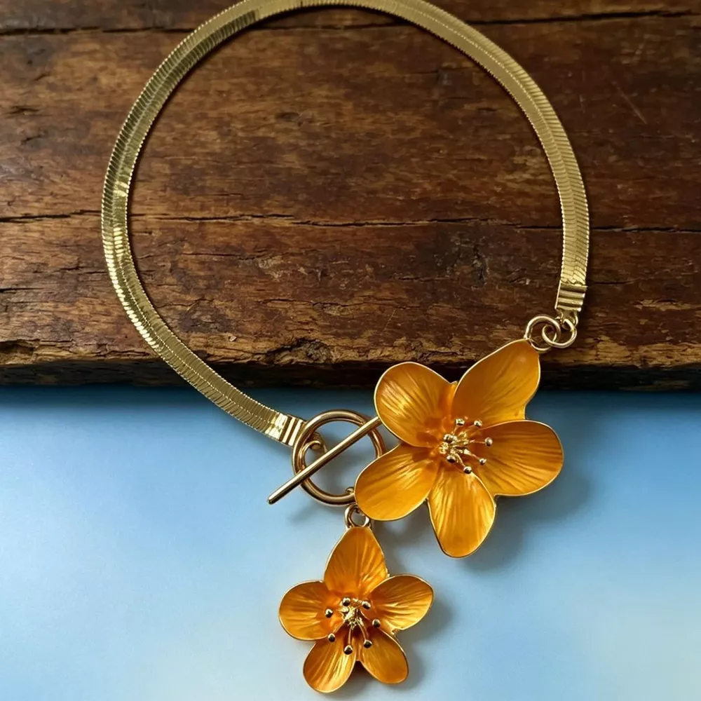 18K Gold-Plated Flower Anklet Bracelets, image 2