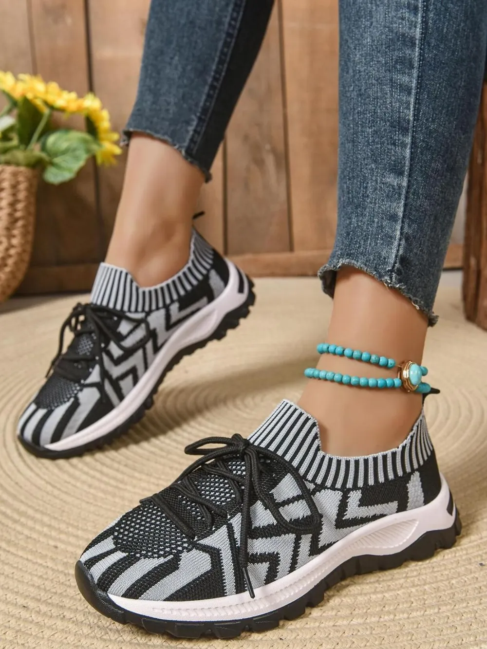 Mesh Knit Lace Up Athletic, image 13