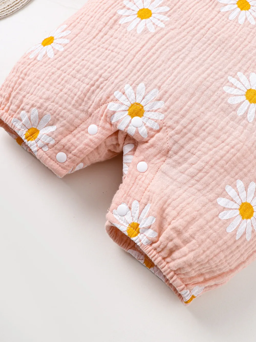 Children's Daisy Textured Wide Strap Romper and Hat Set, image 4