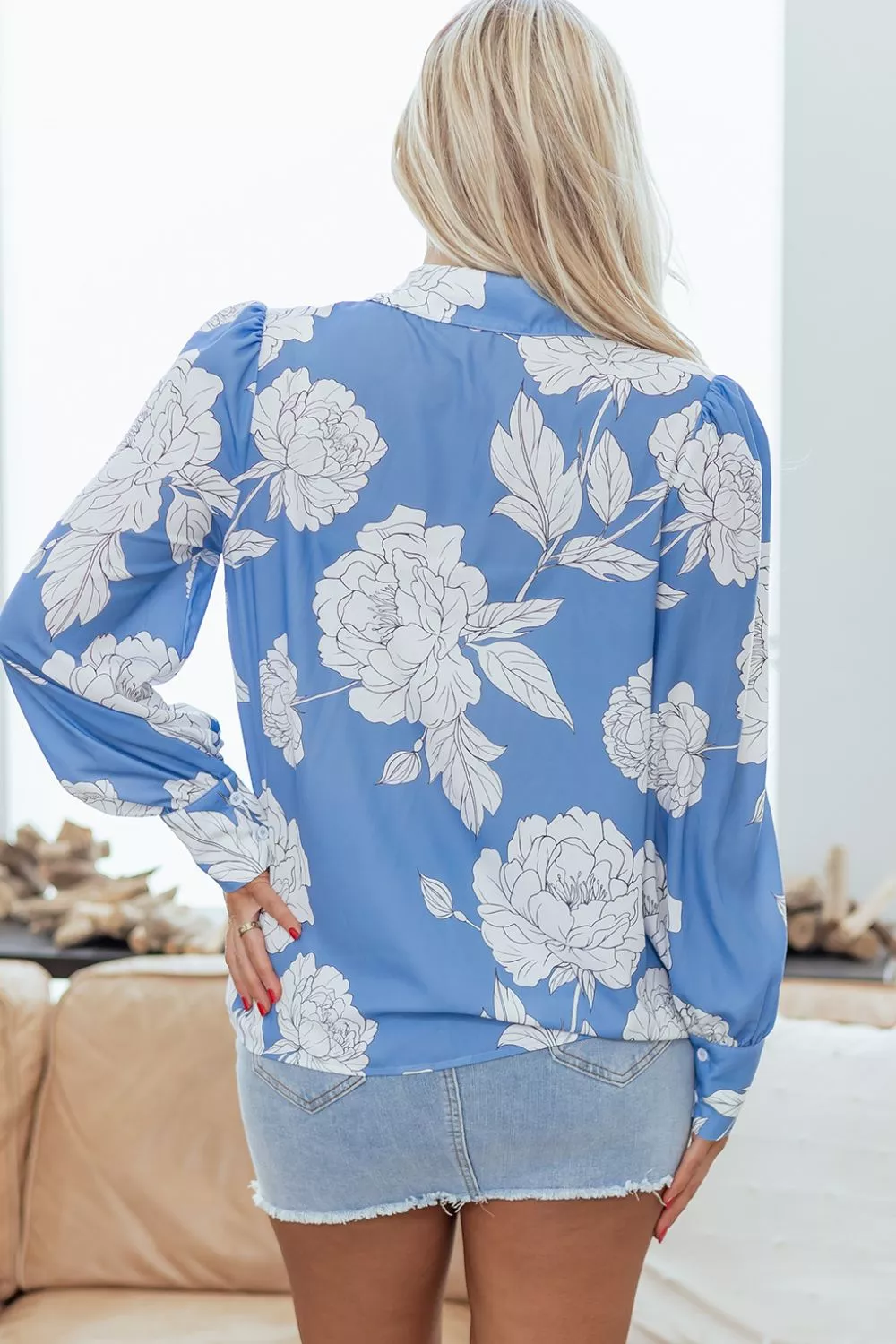 Floral Print Button-Up Shirt, image 3