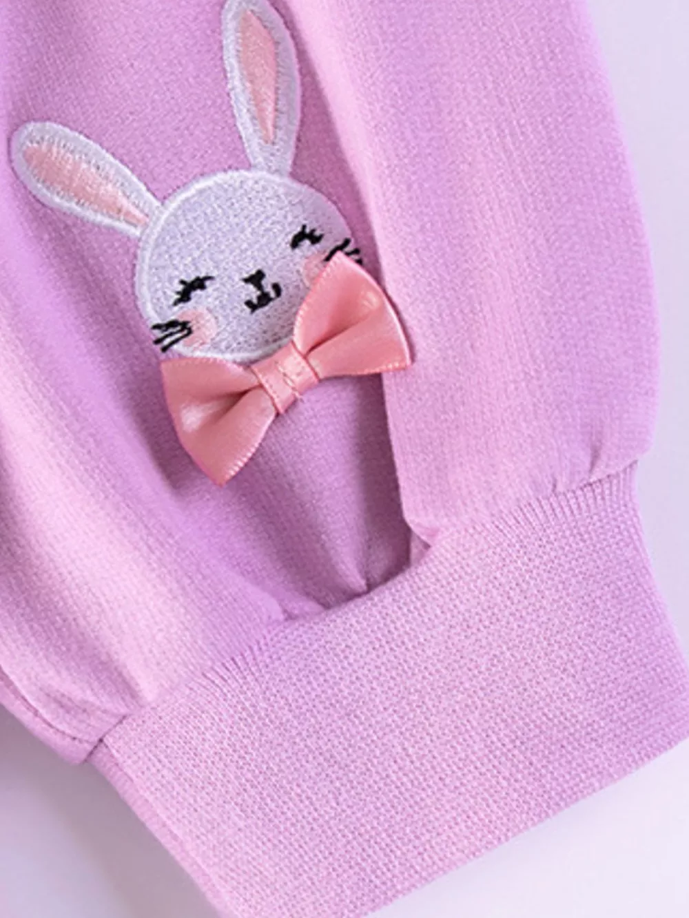 Children's Bunny Embroidered Sweatshirt Tulle Dress, image 5