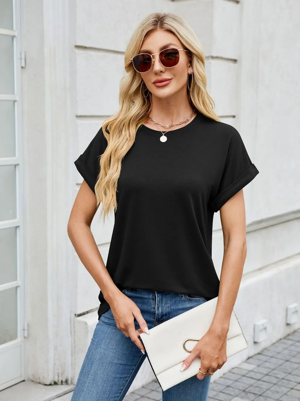 Round Neck Short Sleeve T-Shirt, image 3