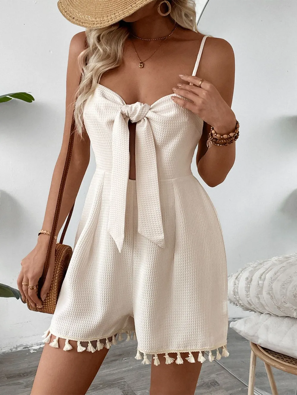 Sweetheart Neck Spaghetti Strap Romper, image 2