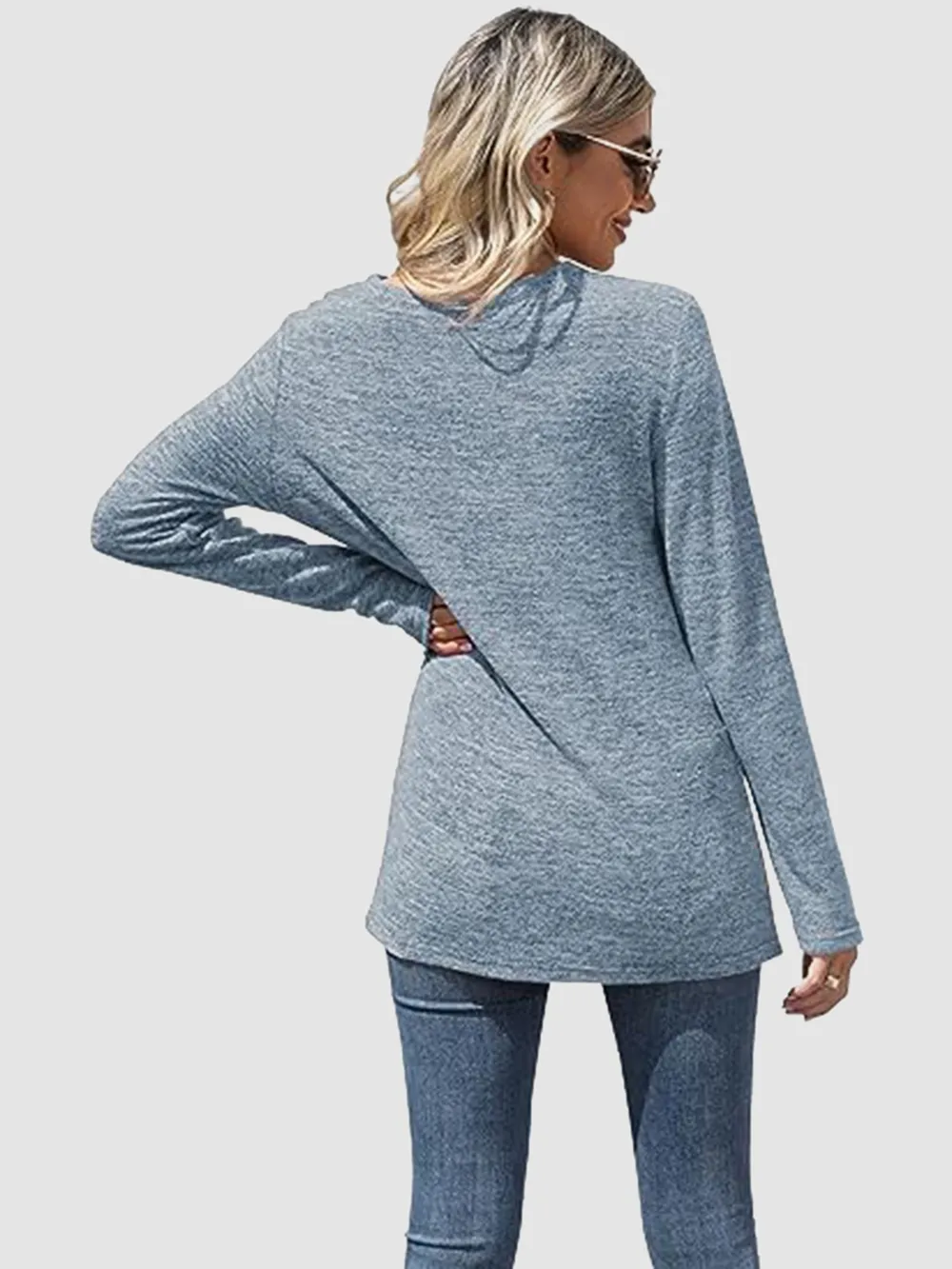 Lace Detail V-Neck Long Sleeve T-Shirt, image 13
