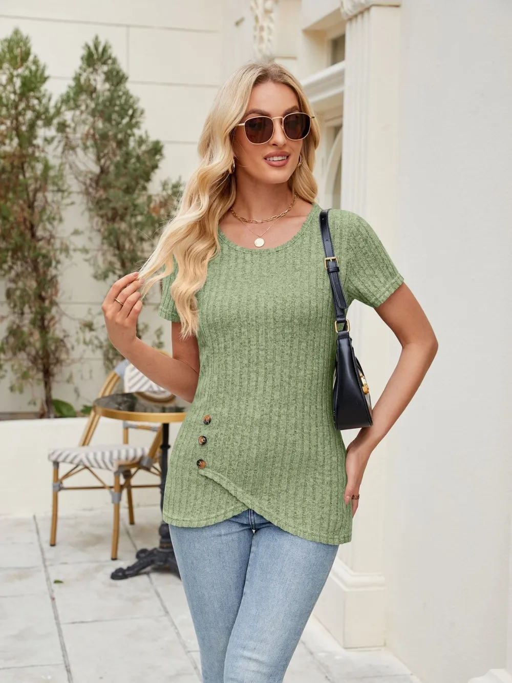 Round Neck Short Sleeve T-Shirt, image 11
