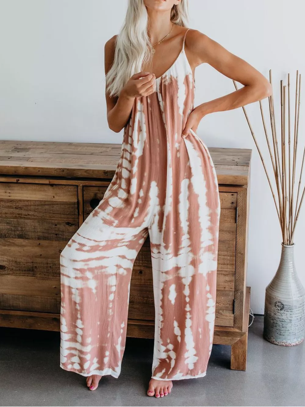 Full Size Tie-Dye Wide Leg Jumpsuit Plus Size, image 6