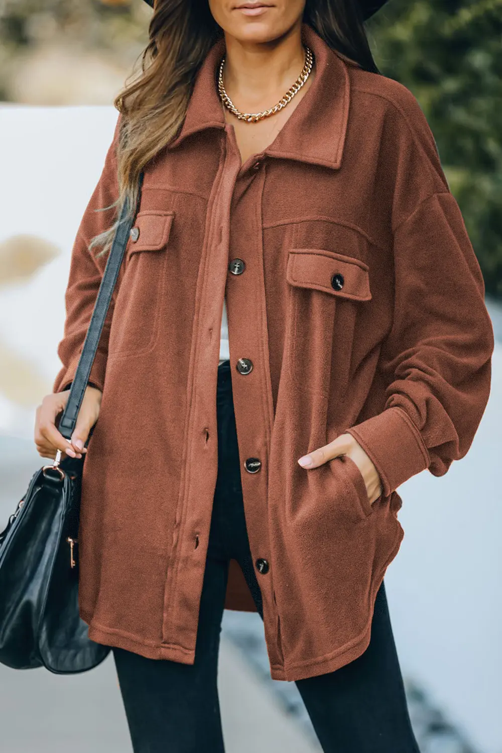 Button Up Collared Neck Long Sleeve Jacket, image 22