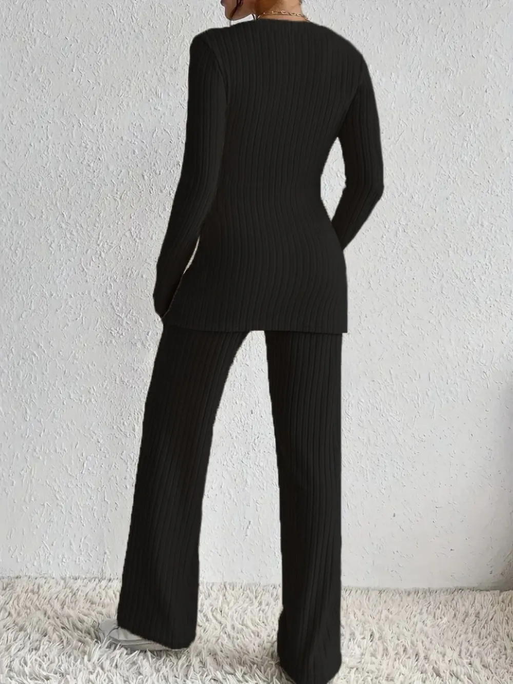 Surplice Long Sleeve Top and Pants Set, image 8