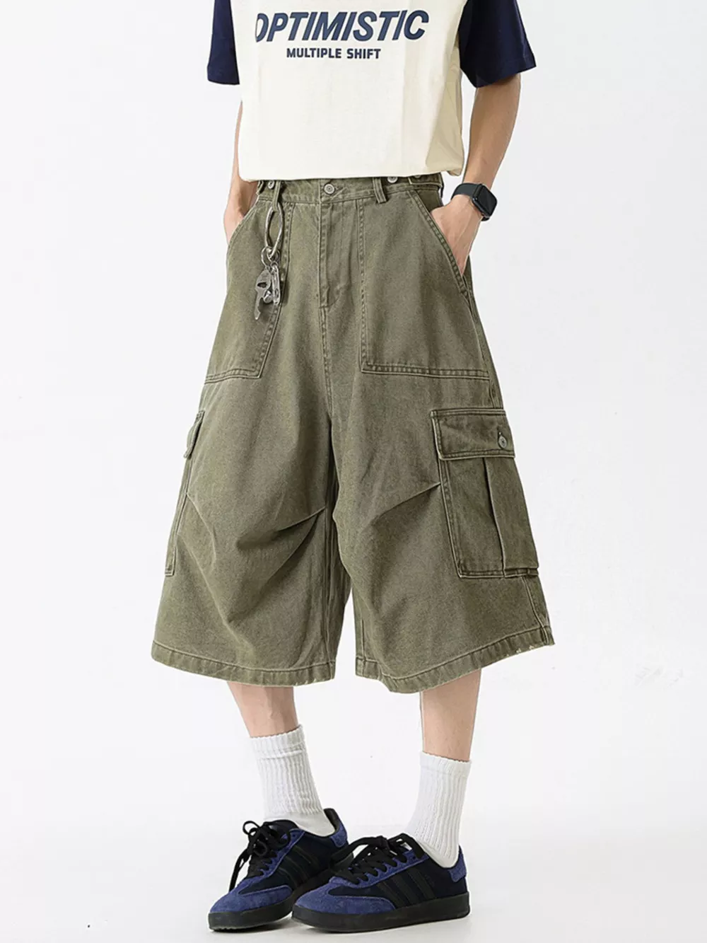 Men's Full Size Loose Fit Cargo Shorts Plus Size, image 2