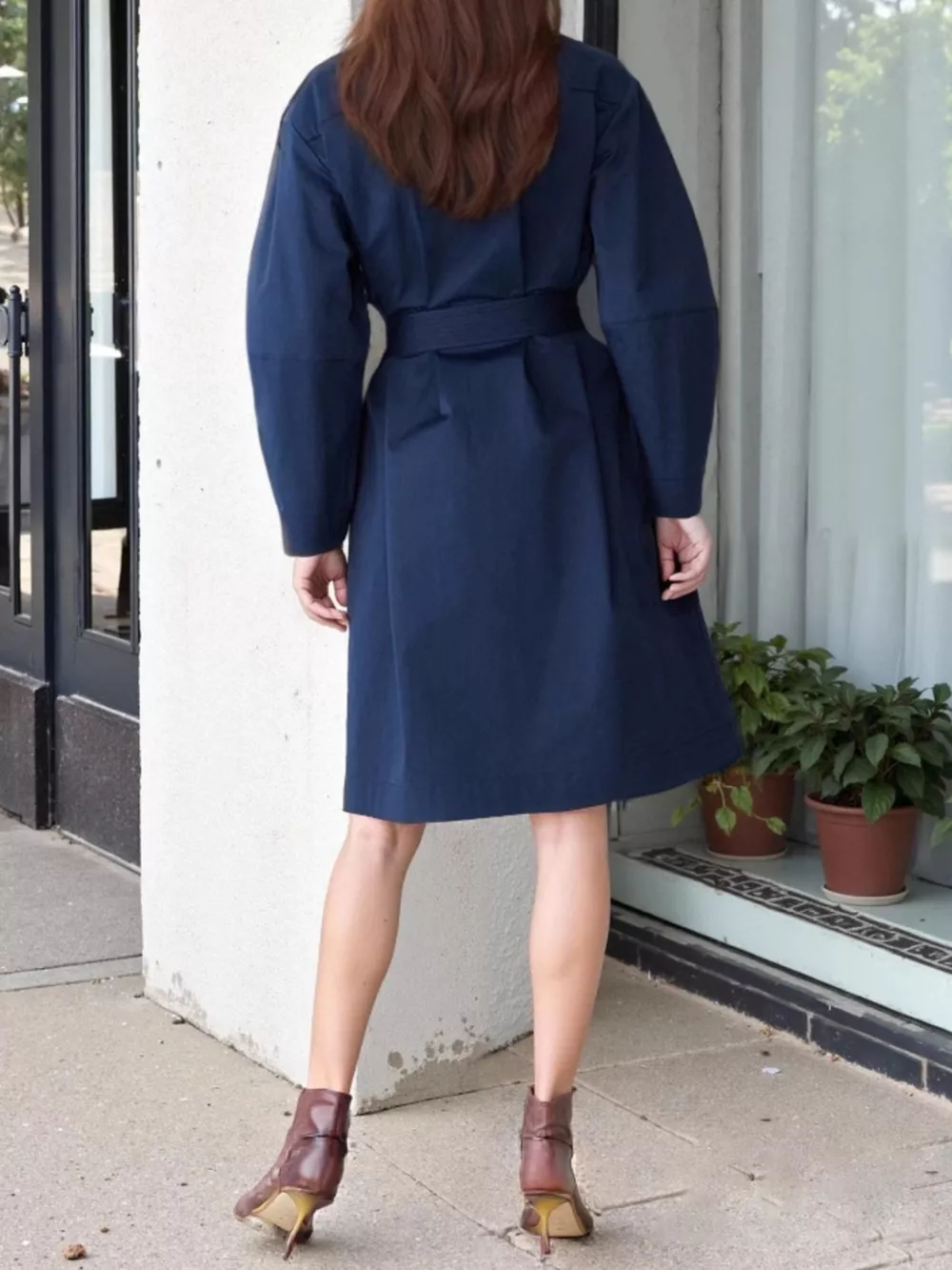 Double-Breasted Long Sleeve Trench Coat, image 4