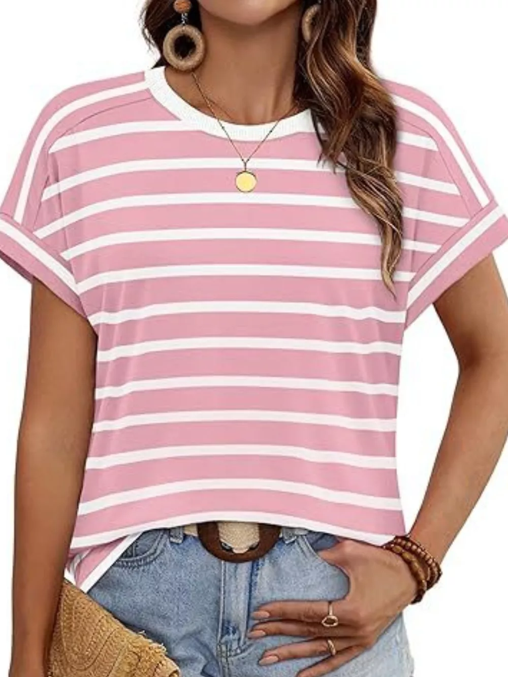 Striped Short Sleeve Casual T-Shirt, image 4