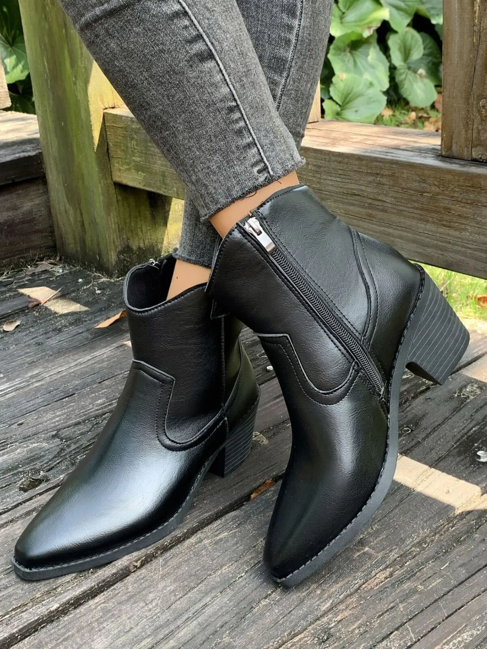 Point Toe Block Heels Boots, image 4