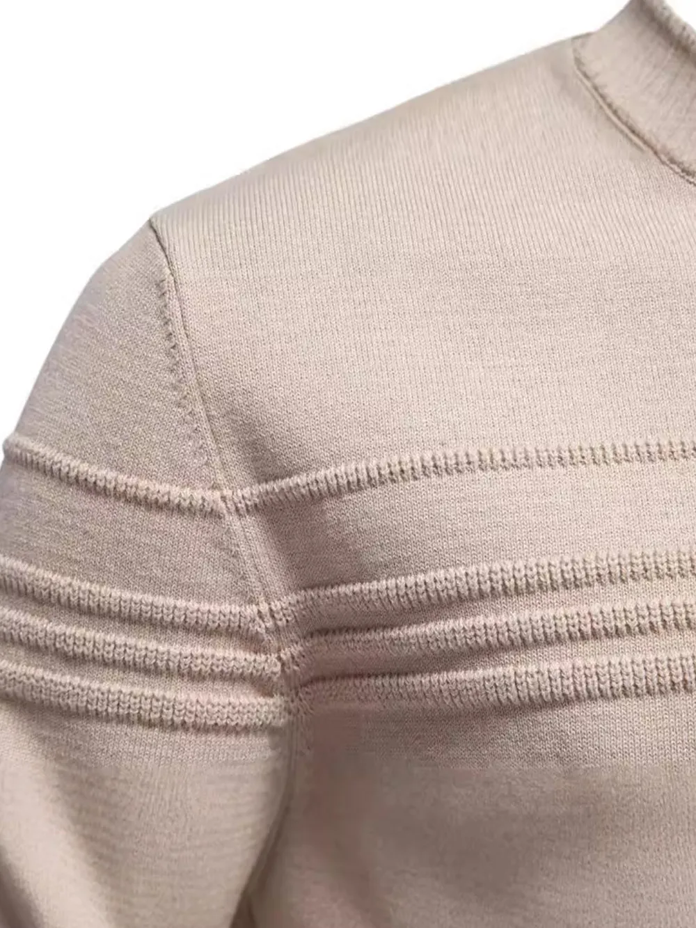 Men's Round Neck Striped Sweater, image 5