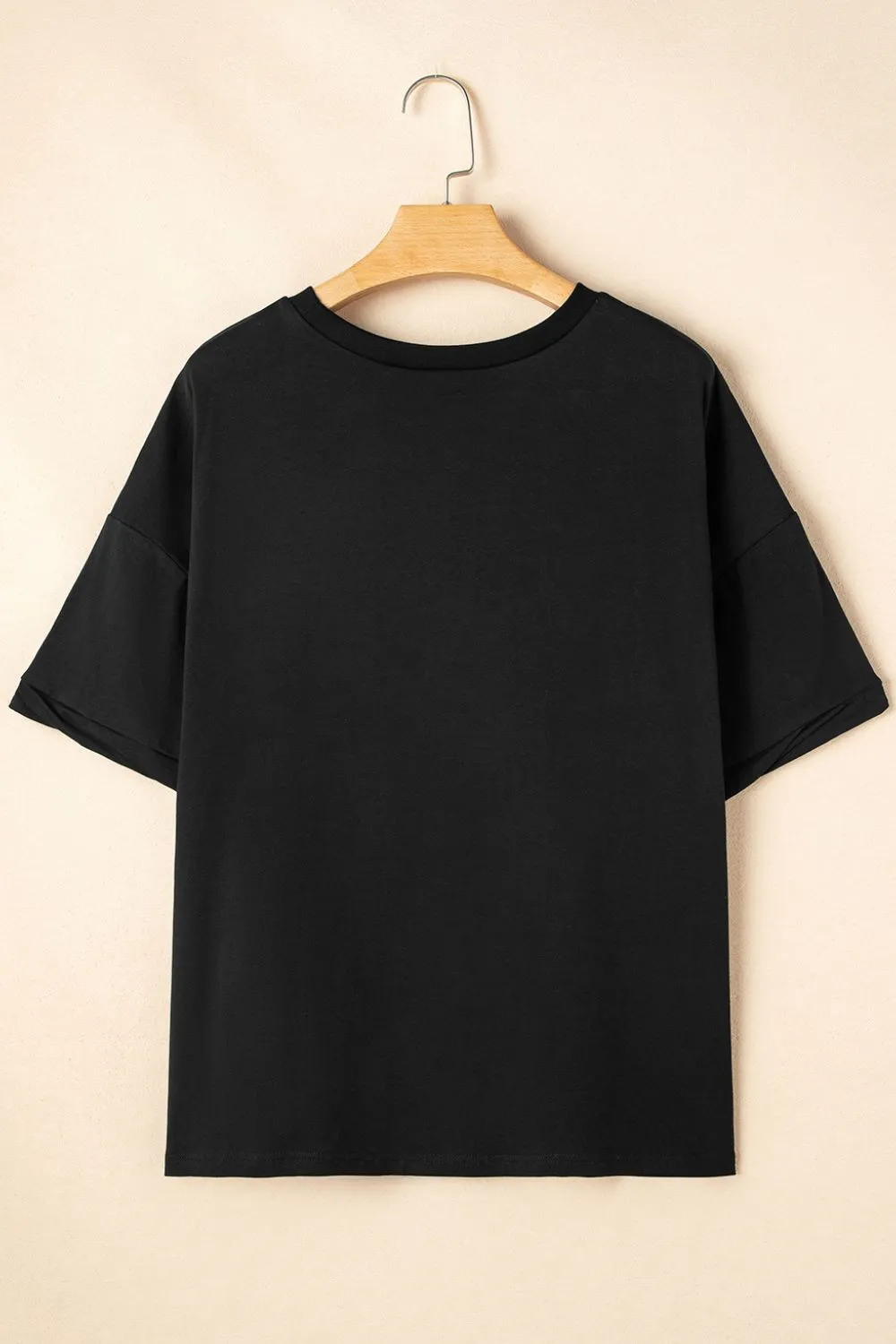 Sequin Strawberry High Low Half Sleeve Relaxed Fit T-Shirt, image 2