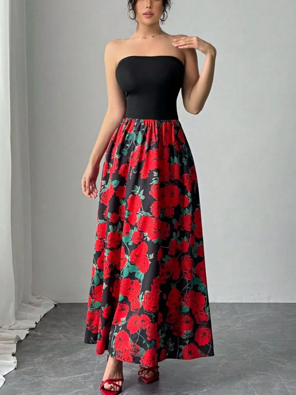 Floral Tube Maxi Dress
