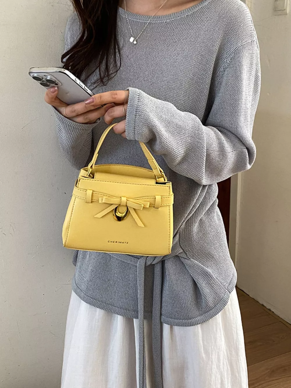 Bow PU Leather Crossbody Bag, image 3