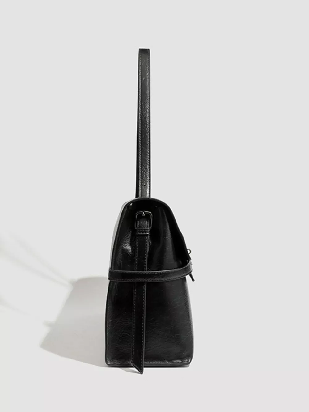 Buckle Leather Shoulder Bag, image 7