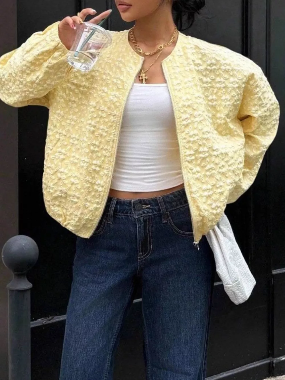Textured Zip Up Jacket, image 4