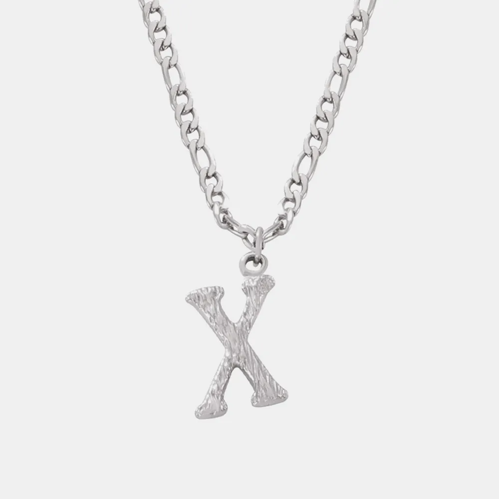 Titanium Steel Letter Pendant Necklace, image 13